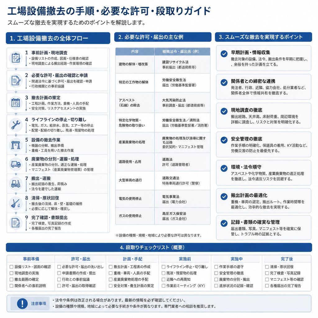 工場設備撤去のプロセス