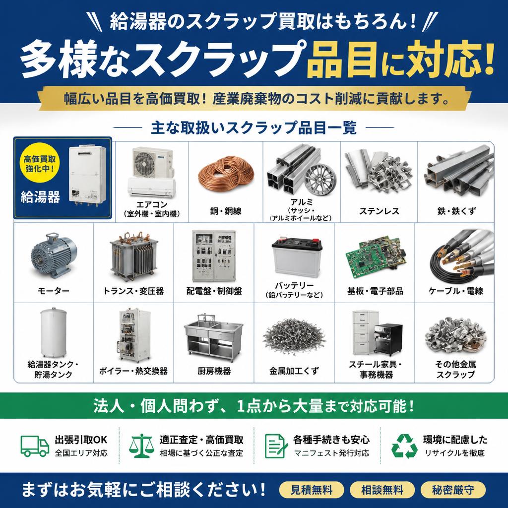 幅広い品目に対応