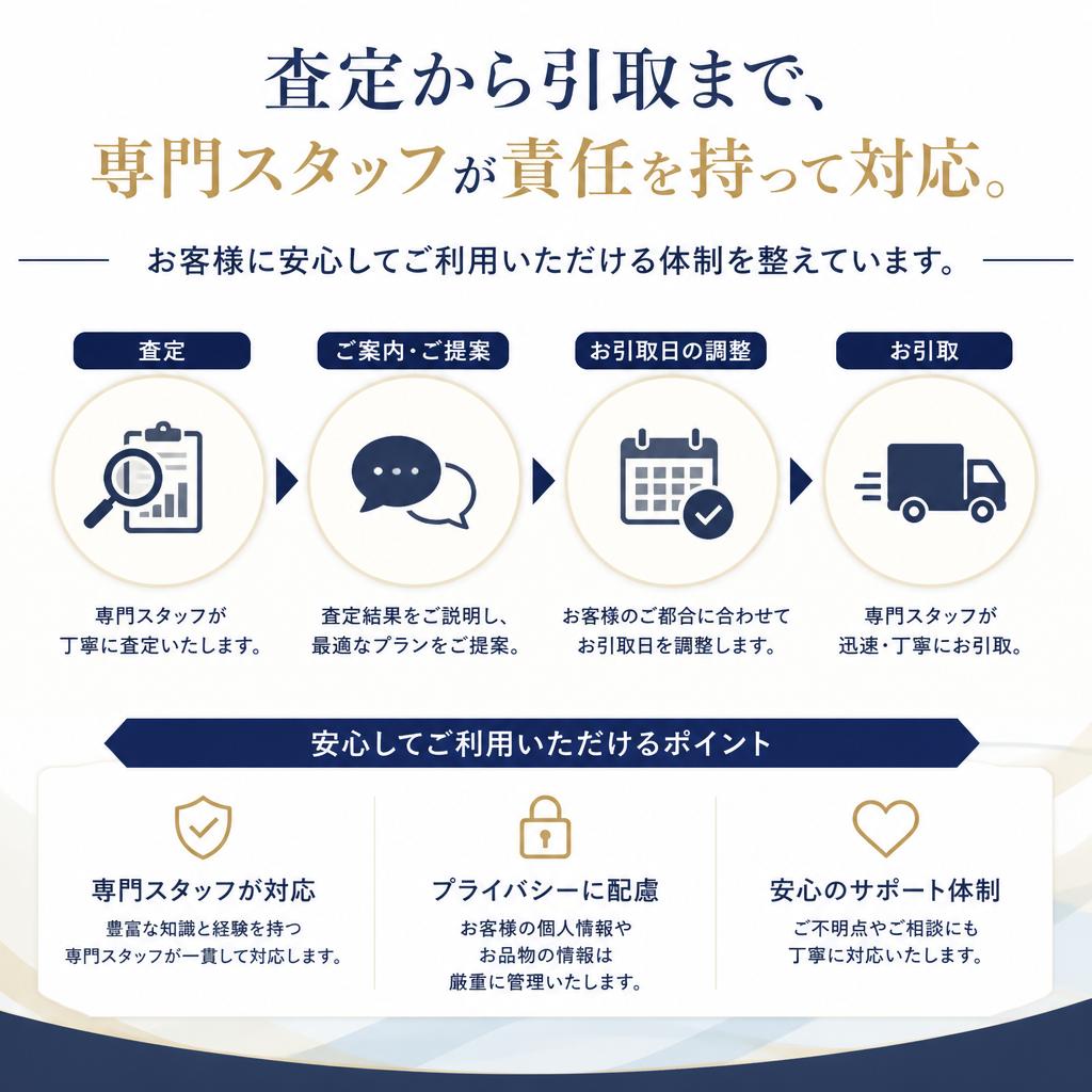 安心・安全な買取プロセス