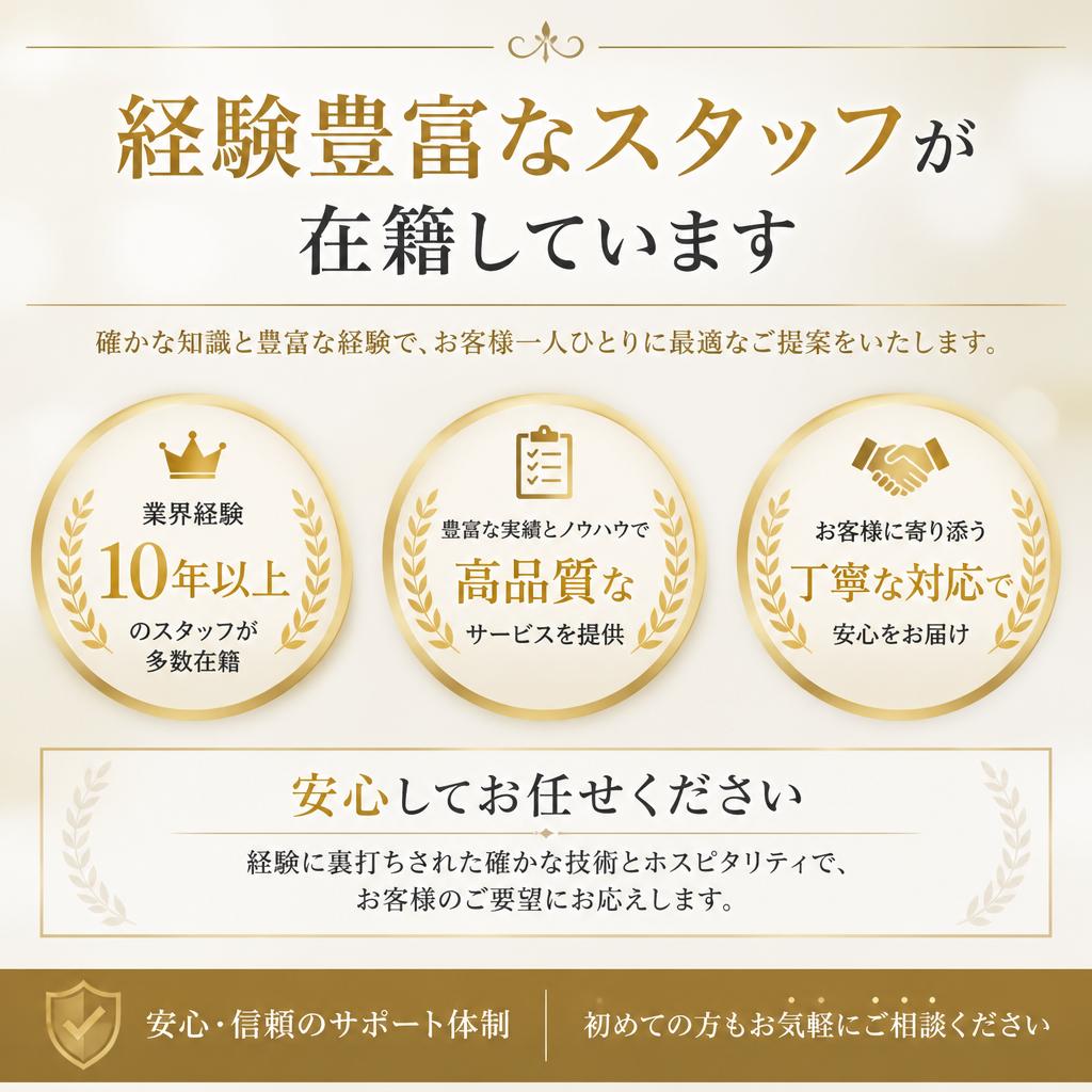 実績豊富な専門スタッフ