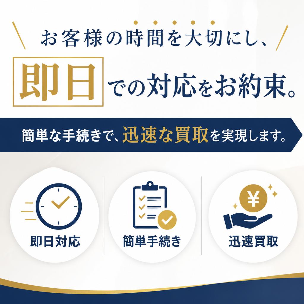 即日対応で手間なしスムーズな買取