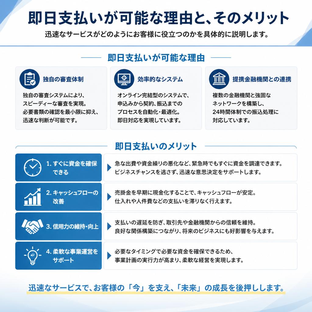 即日支払いのメリット