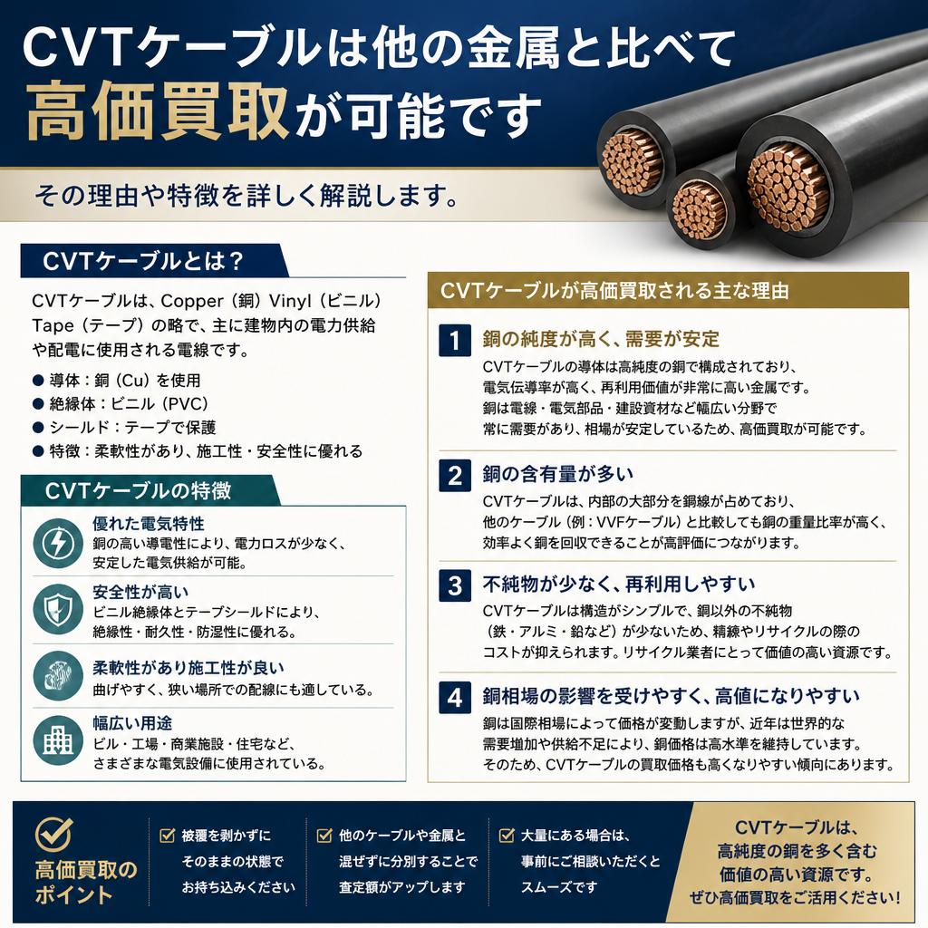 2. CVTケーブル買取の特長