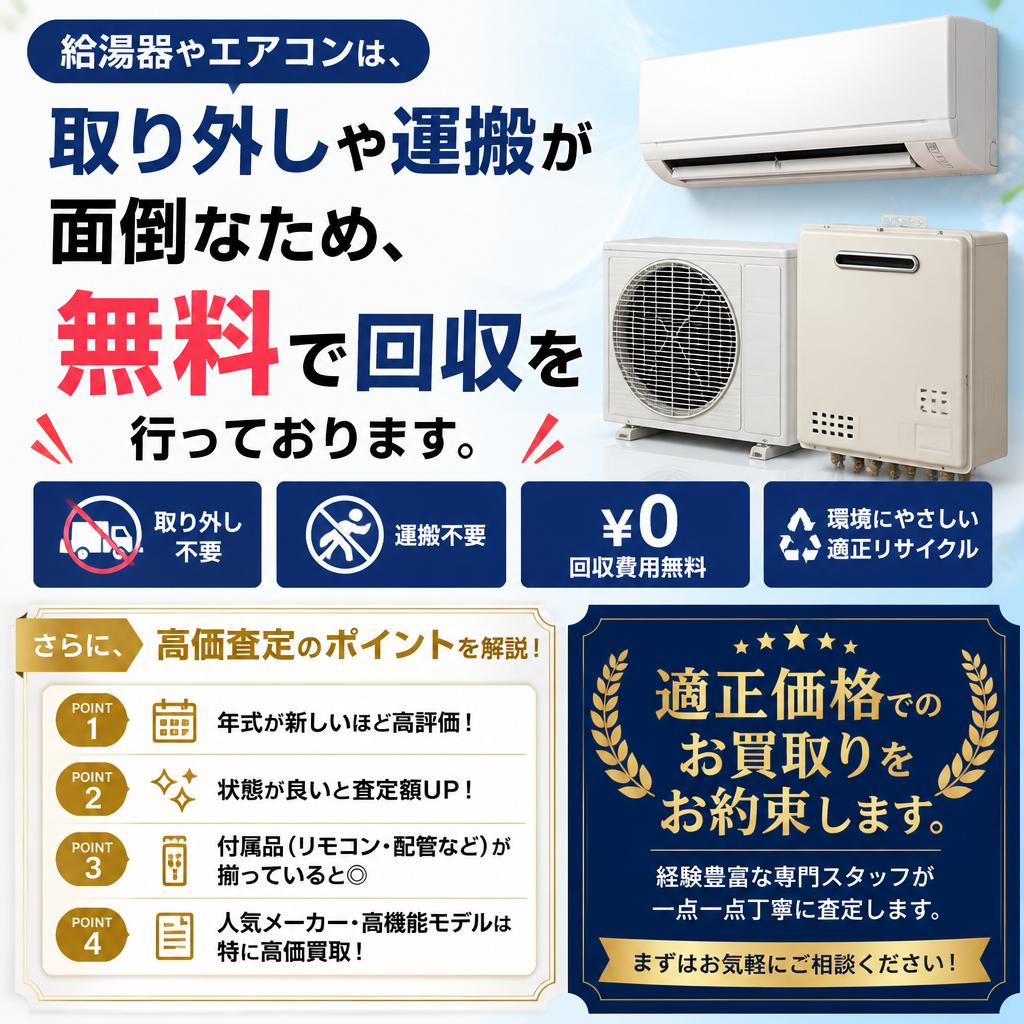 高価査定の給湯器とエアコン