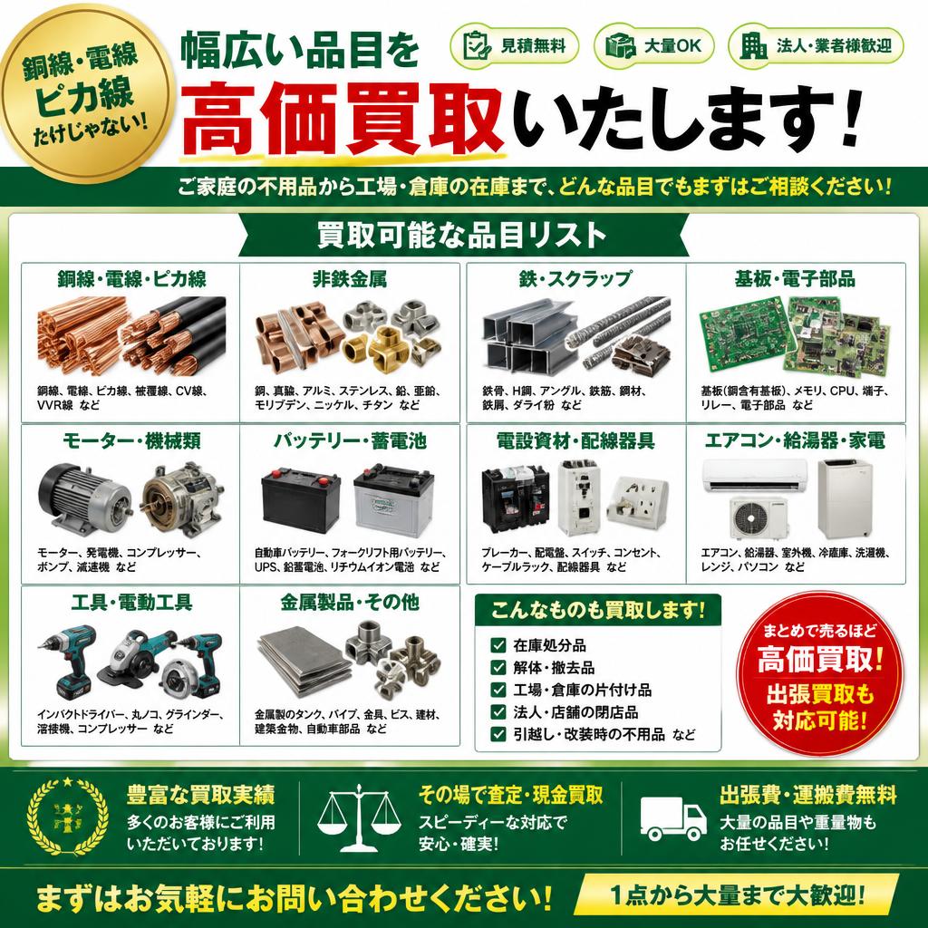 買取対象品目
