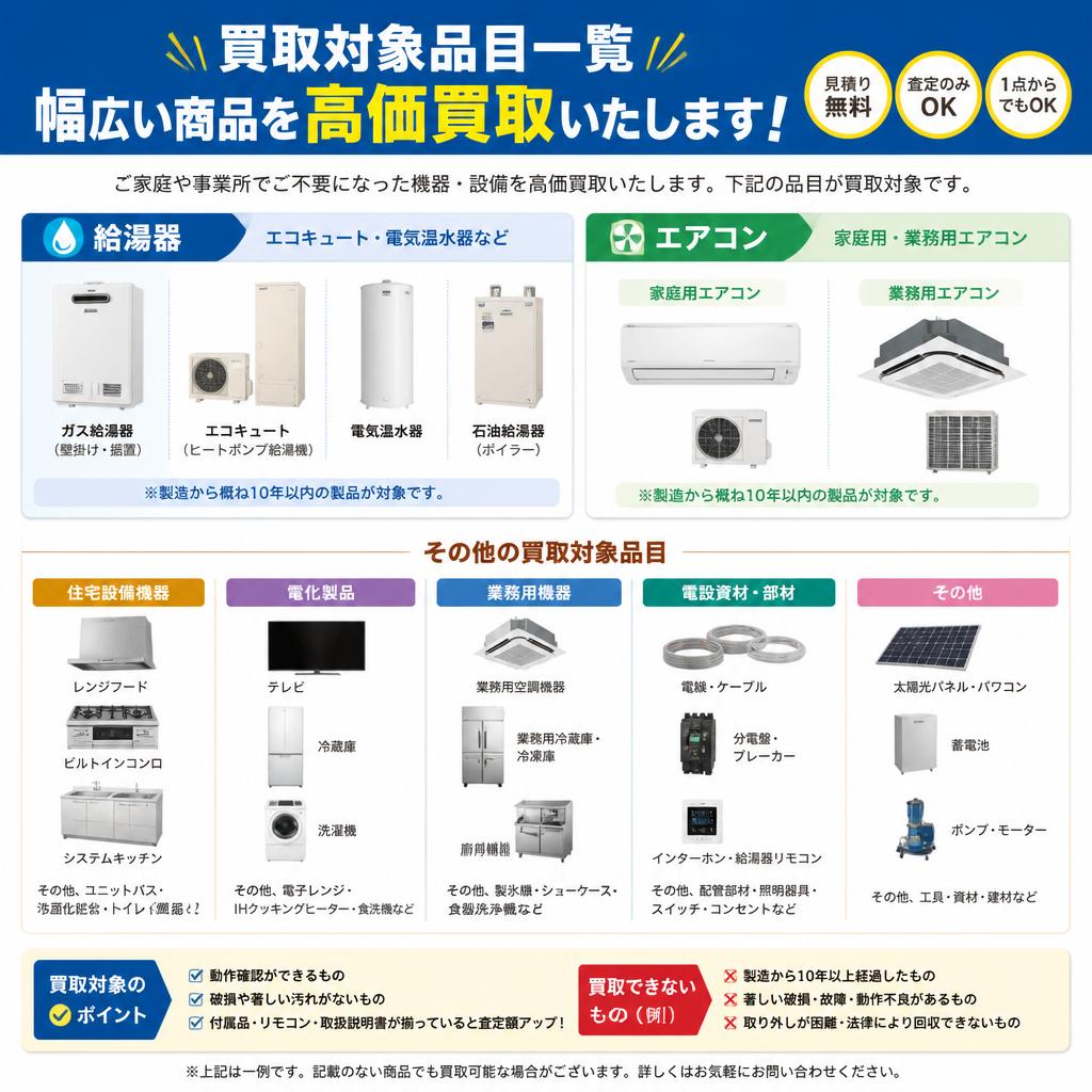 対応品目一覧