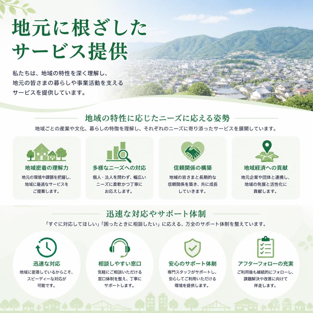 地域密着型のサポート