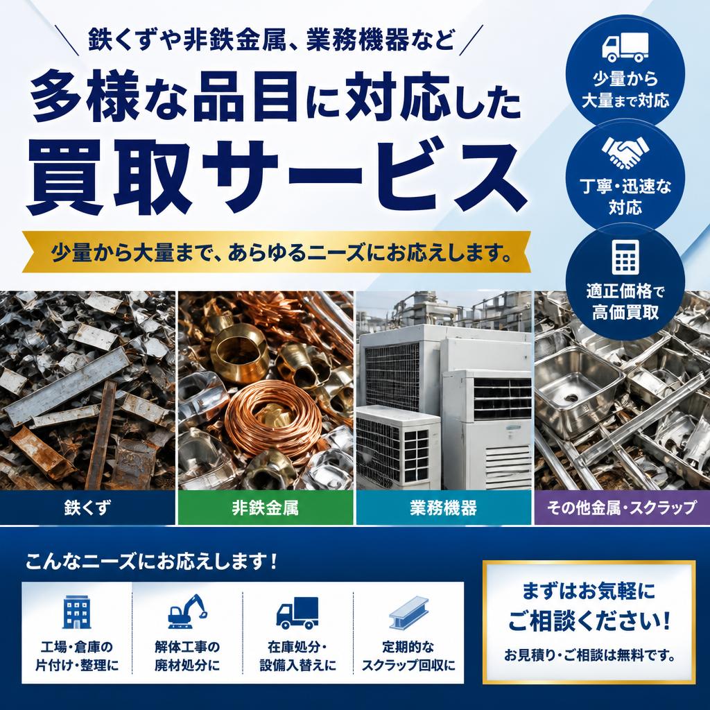 幅広い品目に対応