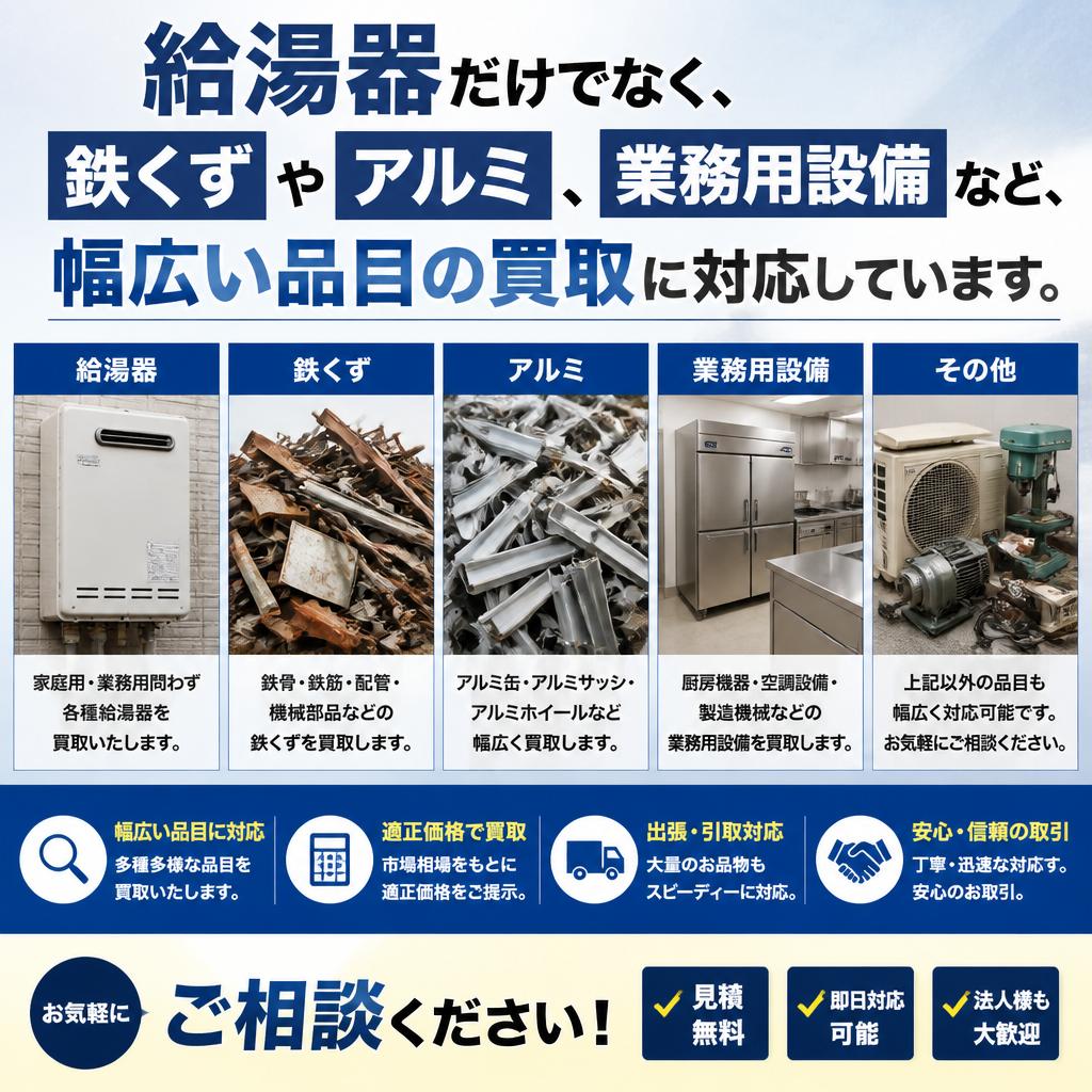 多様な買取対象品目