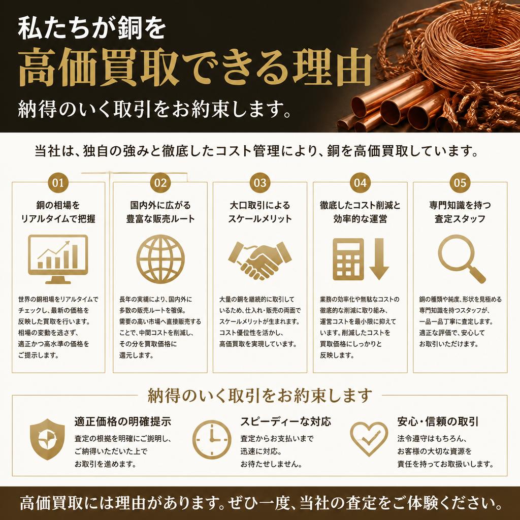 2. 銅の高価買取の理由