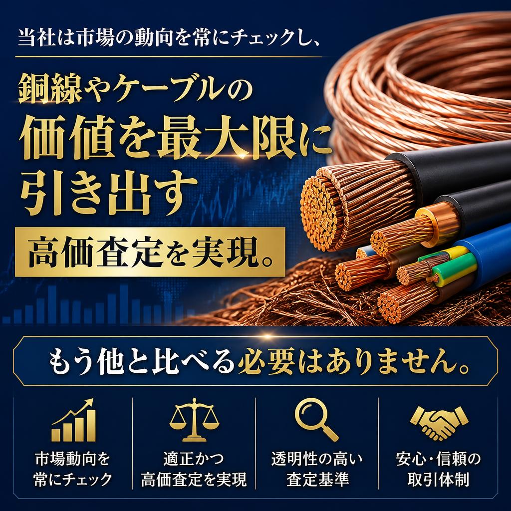 銅線・ケーブル買取の高価査定ポイント