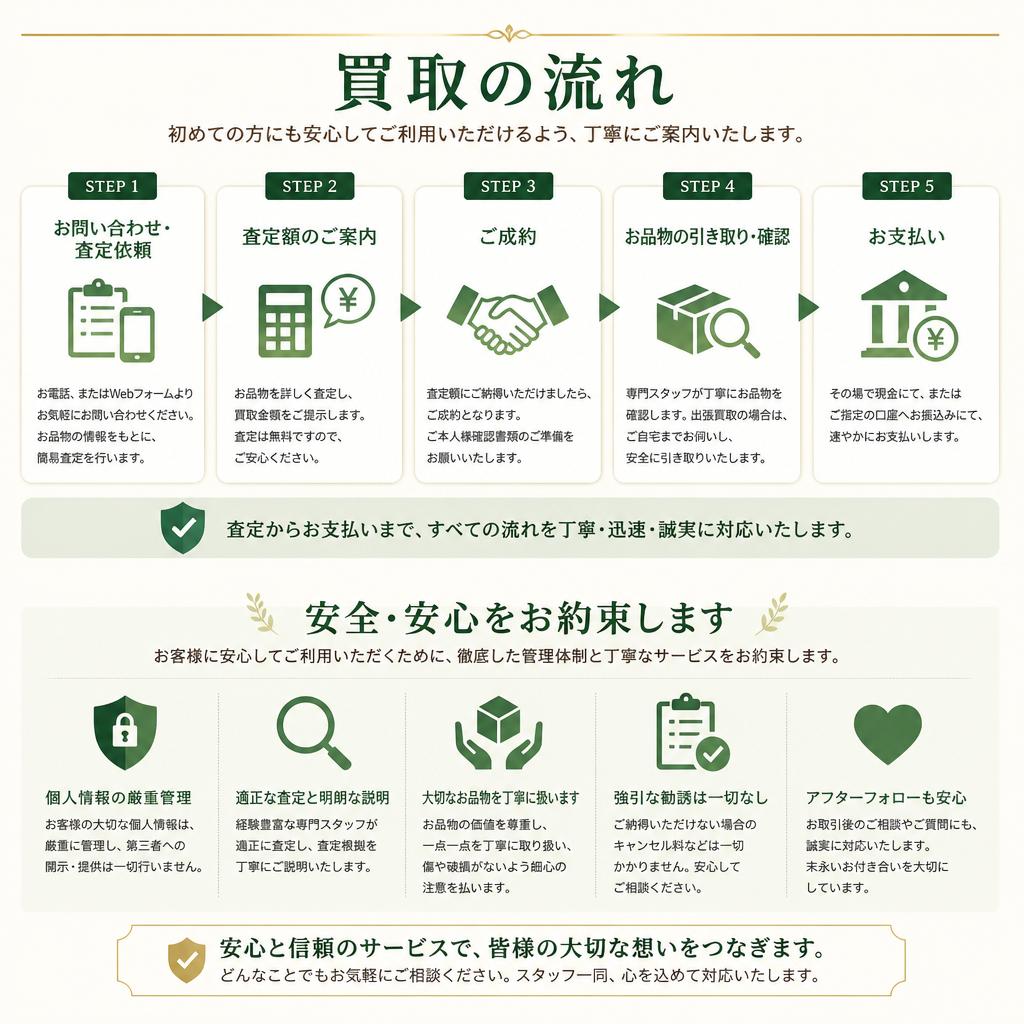 安心・丁寧な買取プロセス