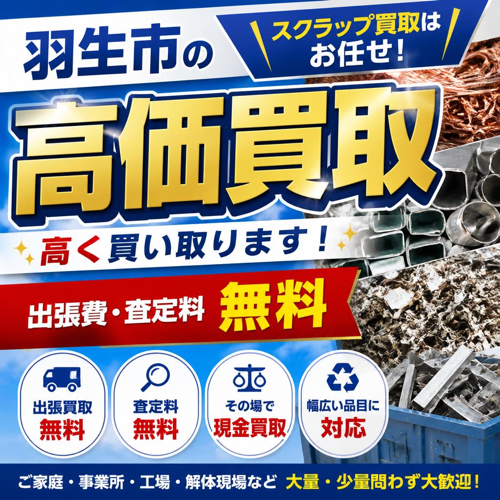 羽生市のスクラップ買取はお任せ！高価出張無料サービス実施中！