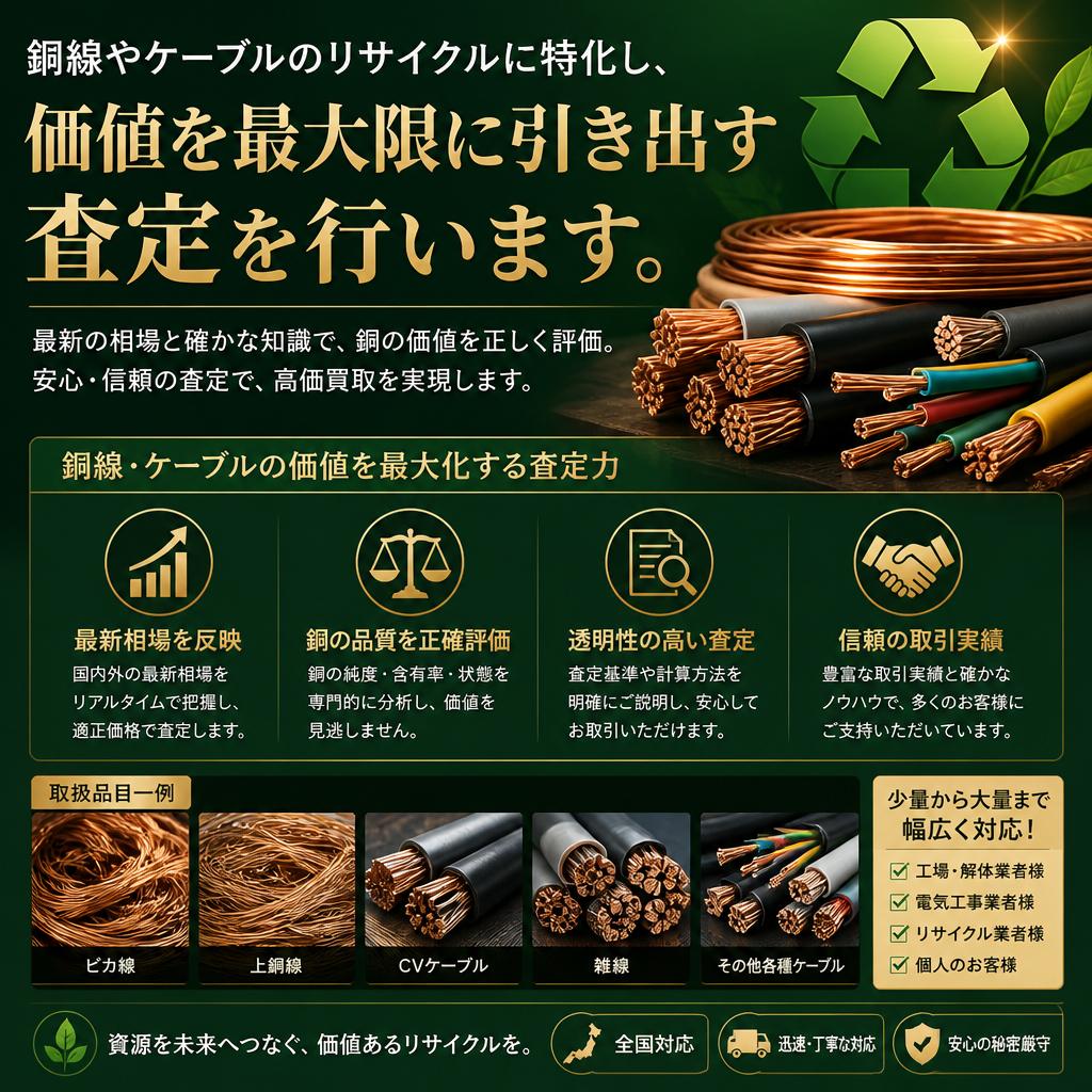 2. 銅線・ケーブル買取の専門性