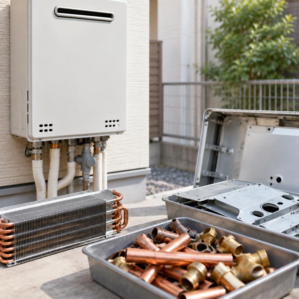 取外し済み給湯器を丁寧に査定、素材の価値を見極めます